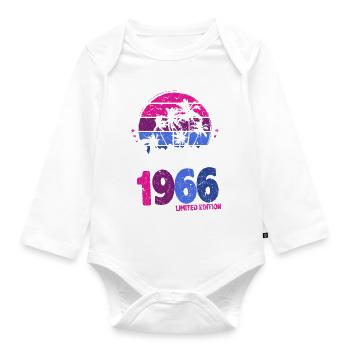 Né en 1966 1966 cadeau d’anniversaire vintage - Body Bébé bio manches longues - blanc - Devant