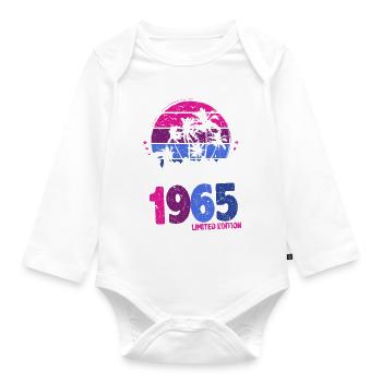 1965 Birthday Born In 1965 Retro Vintage - Organic Longsleeve Baby Bodysuit - white - Front