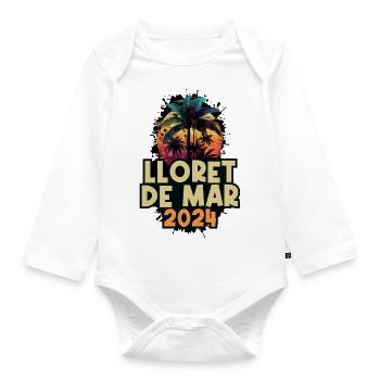 Lloret De Mar 2024 Holiday Saying - Organic Longsleeve Baby Bodysuit - white - Front