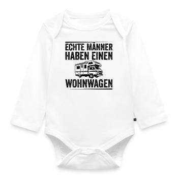 Wohnmobil Caravans Wohnwagen echte Männer - Baby Bio-Langarm-Body - Weiß - Vorne
