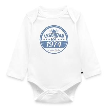 Legendär seit 1974 - Baby Bio-Langarm-Body - Weiß - Vorne