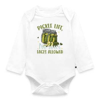 Pickle life- Gurken Geschenke- Gurken Tshirt - Baby Bio-Langarm-Body - Weiß - Vorne