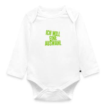 ich will eine Wahl - Baby Bio-Langarm-Body - Weiß - Vorne