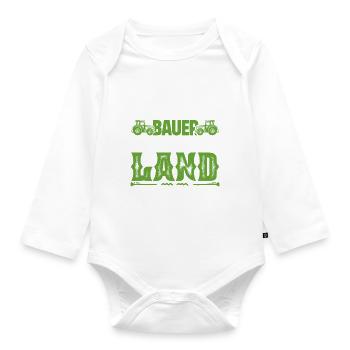 Wenn der Bauer stirbt, stirbt das Land, Bauerndemo - Baby Bio-Langarm-Body - Weiß - Vorne