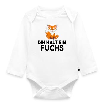 Bin Halt Ein Fuchs - Baby Bio-Langarm-Body - Weiß - Vorne