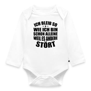 Selbstbewusster Humor - Baby Bio-Langarm-Body - Weiß - Vorne
