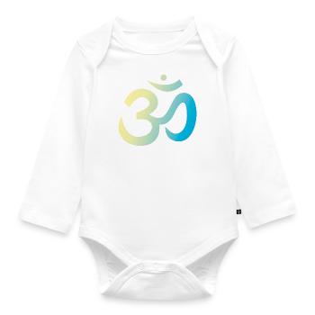 Yoga Shirt / Verlauf gelb blau - Baby Bio-Langarm-Body - Weiß - Vorne