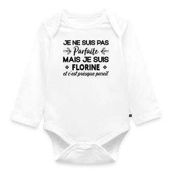 Je Ne Suis Pas Parfaite Florine - Body Bébé bio manches longues - blanc - Devant
