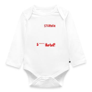 Camping Van Camping-car Dicton + Motif - Body Bébé bio manches longues - blanc - Devant