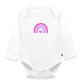 Schulkind 2024 Regenbogen 1. Klasse Einschulung - Baby Bio-Langarm-Body - Weiß - Vorne