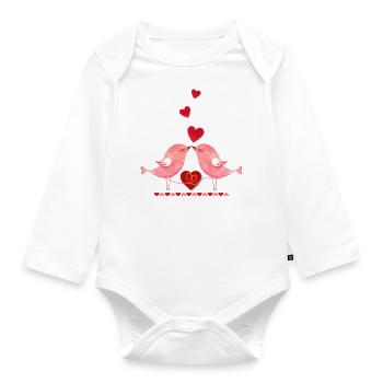 Birds - Organic Longsleeve Baby Bodysuit - white - Front