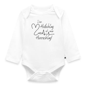 Dein Hufschlag ist mein Herzschlag - Baby Bio-Langarm-Body - Weiß - Vorne