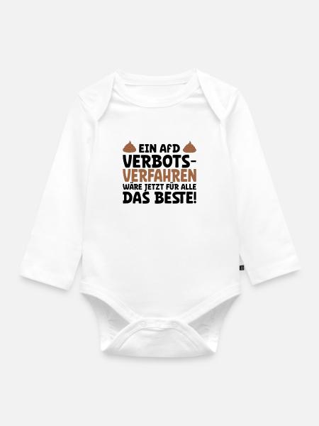 Nazis hatten wir schon! - Sprüche gegen Rechts - Baby Bio-Langarm-Body - Weiß