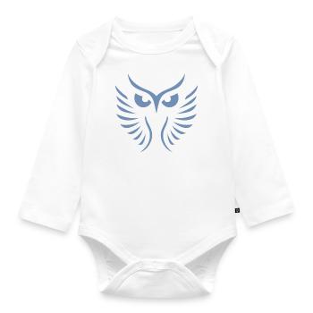 Modern Owl: Abstract, Minimalist Art - Organic Longsleeve Baby Bodysuit - white - Front