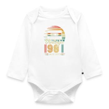 1981 Anniversaire Né En 1981 Rétro Vintage - Body Bébé bio manches longues - blanc - Devant