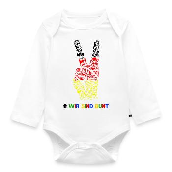wir sind bunt - Baby Bio-Langarm-Body - Weiß - Vorne