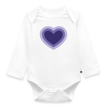Heart Concentric Purple - Organic Longsleeve Baby Bodysuit - white - Front