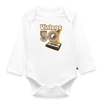 1950 Birthday born in 1950 Retro Vintage - Organic Longsleeve Baby Bodysuit - white - Front