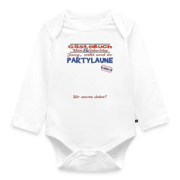 14th Birthday Girl & Boy Guestbook - Organic Longsleeve Baby Bodysuit - white - Front