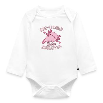 Cute Axolotl Axo-lutely Adore Axolotls Funny Pun - Organic Longsleeve Baby Bodysuit - white - Front