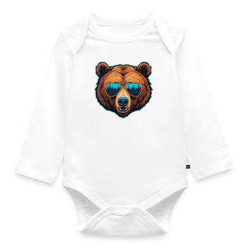 Cooler wilder Bär - Baby Bio-Langarm-Body - Weiß - Vorne