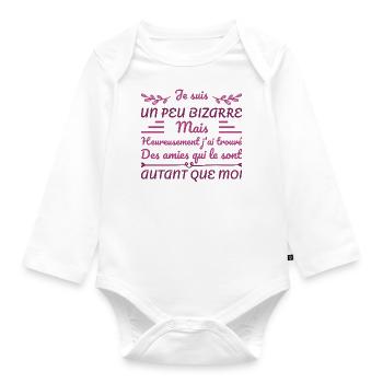 Ich bin ein bisschen komisch - Baby Bio-Langarm-Body - Weiß - Vorne