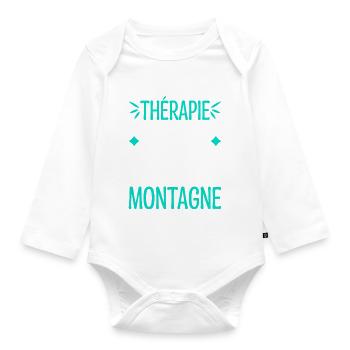 I Just Need To Go To The Mountain Humor - Organic Longsleeve Baby Bodysuit - white - Front