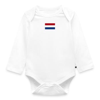 Hollande Pays-Bas Nederland drapeau Fan cadeau - Body Bébé bio manches longues - blanc - Devant