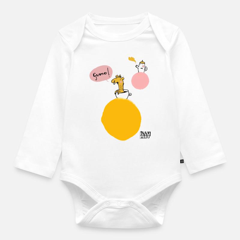 Gumo ! Lama sans drame - Body Bébé bio manches longues - blanc