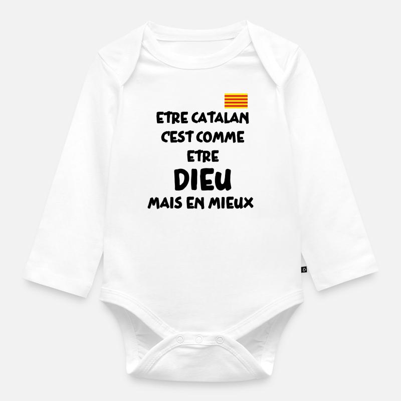 Catalan - Body Bébé bio manches longues - blanc