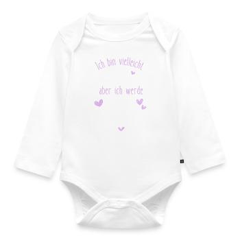 ich bin klein aber bald schon große Schwester - Baby Bio-Langarm-Body - Weiß - Vorne
