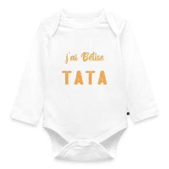 Je peux pas j'ai bêtise avec ma tata préféré - Body Bébé bio manches longues - blanc - Devant
