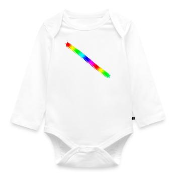 Stars colorful rainbow gift idea - Organic Longsleeve Baby Bodysuit - white - Front