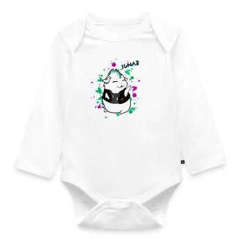 Meerschweinchen "Ignaz" der Rebell - Terravlogger - Baby Bio-Langarm-Body - Weiß - Vorne