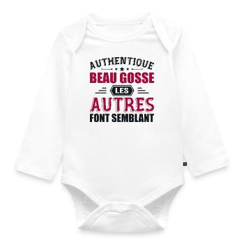 Authentisches gutaussehendes Kind - Baby Bio-Langarm-Body - Weiß - Vorne