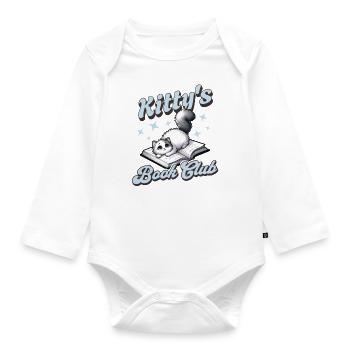 Kitty's Book Club - Paws & Pages Unite - Organic Longsleeve Baby Bodysuit - white - Front