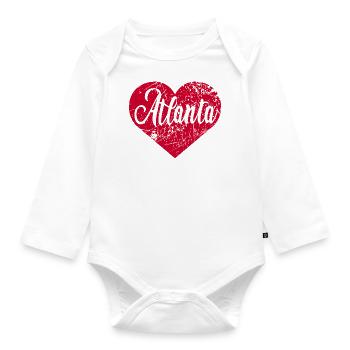Atlanta Heart - Organic Longsleeve Baby Bodysuit - white - Front