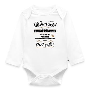 Tätowierte Kinderkrankenschwester ist netter! - Baby Bio-Langarm-Body - Weiß - Vorne