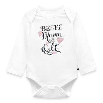 Beste Mama der Welt - Baby Bio-Langarm-Body - Weiß - Vorne