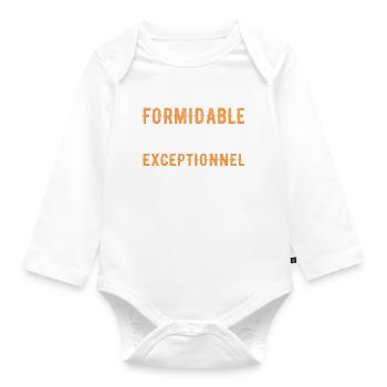 Terrific Dad Gives an Exceptional Grandpa - Organic Longsleeve Baby Bodysuit - white - Front