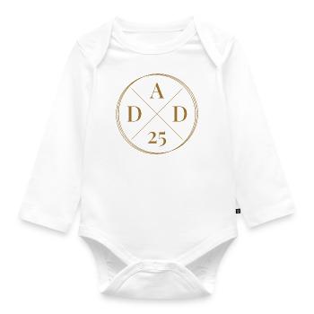 Dad 25 Baby Dad Father's Day Gift Dad 2025 - Organic Longsleeve Baby Bodysuit - white - Front