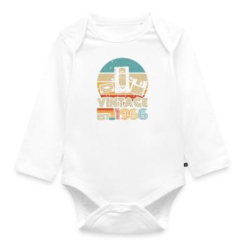 Né en 1966 1966 cadeau d’anniversaire vintage - Body Bébé bio manches longues - blanc - Devant