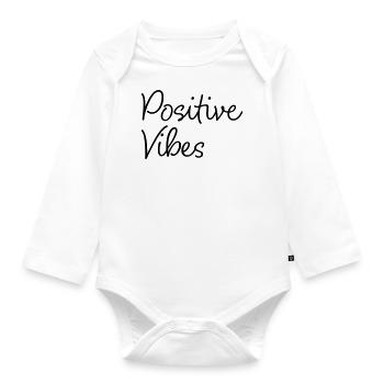 Ondes positives - Body Bébé bio manches longues - blanc - Devant