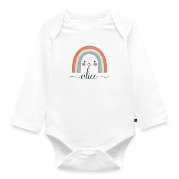 Alice! Arc-en-ciel, personnalisable - Body Bébé bio manches longues - blanc - Devant