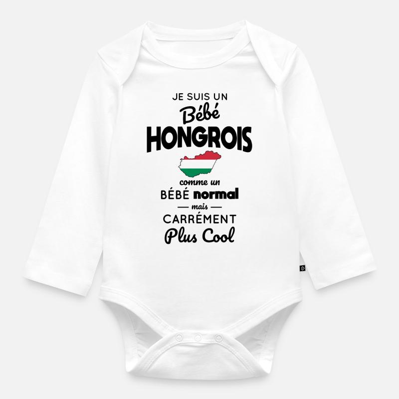 Bébé Hongrois comme un Bébé normal mais plus Cool - Body Bébé bio manches longues - blanc