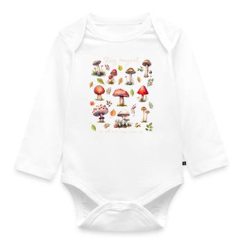Les champignons sont magiques. Amoureux de la nature. - Body Bébé bio manches longues - blanc - Devant