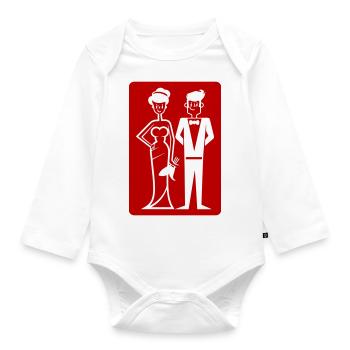 Hochzeit Ehepaar Symbol - Baby Bio-Langarm-Body - Weiß - Vorne