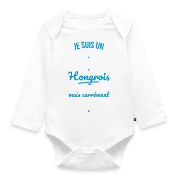 Ungarisches Baby wie ein normales Baby, aber cooler - Baby Bio-Langarm-Body - Weiß - Vorne