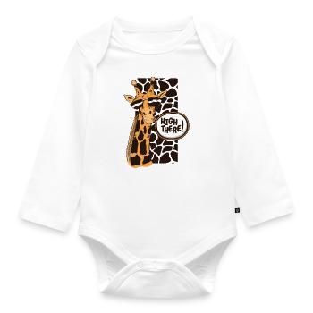 Hoch dort Afrikanische Giraffidae Nubische Giraffe - Baby Bio-Langarm-Body - Weiß - Vorne
