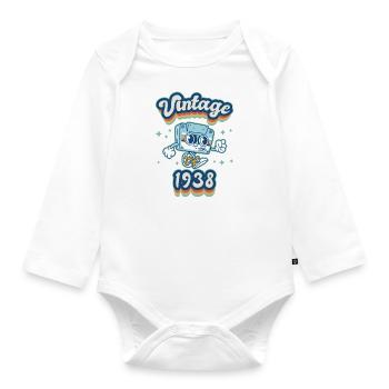 1938 Vintage Birthday Retro Vintage Gift - Organic Longsleeve Baby Bodysuit - white - Front